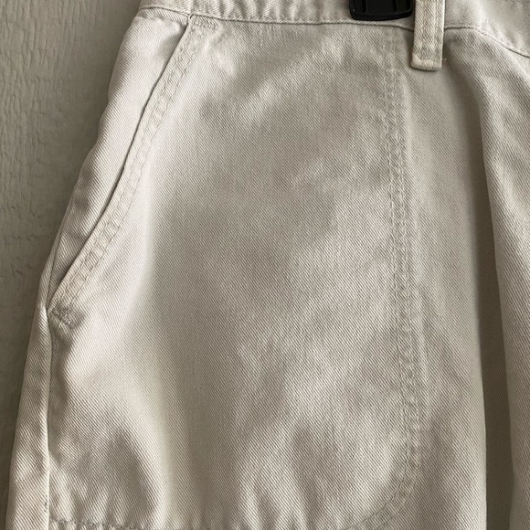 Vintage Wrangler Women Tan Cream Khaki Hi-Rise Mom Chino Shorts No Size Tag - Picture 2 of 12